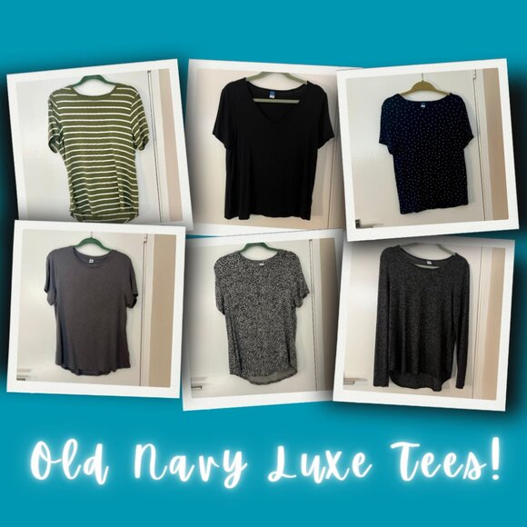 Old Navy Luxe Tees - Lot of 6 - Size M - GUC - Picture 1 of 13
